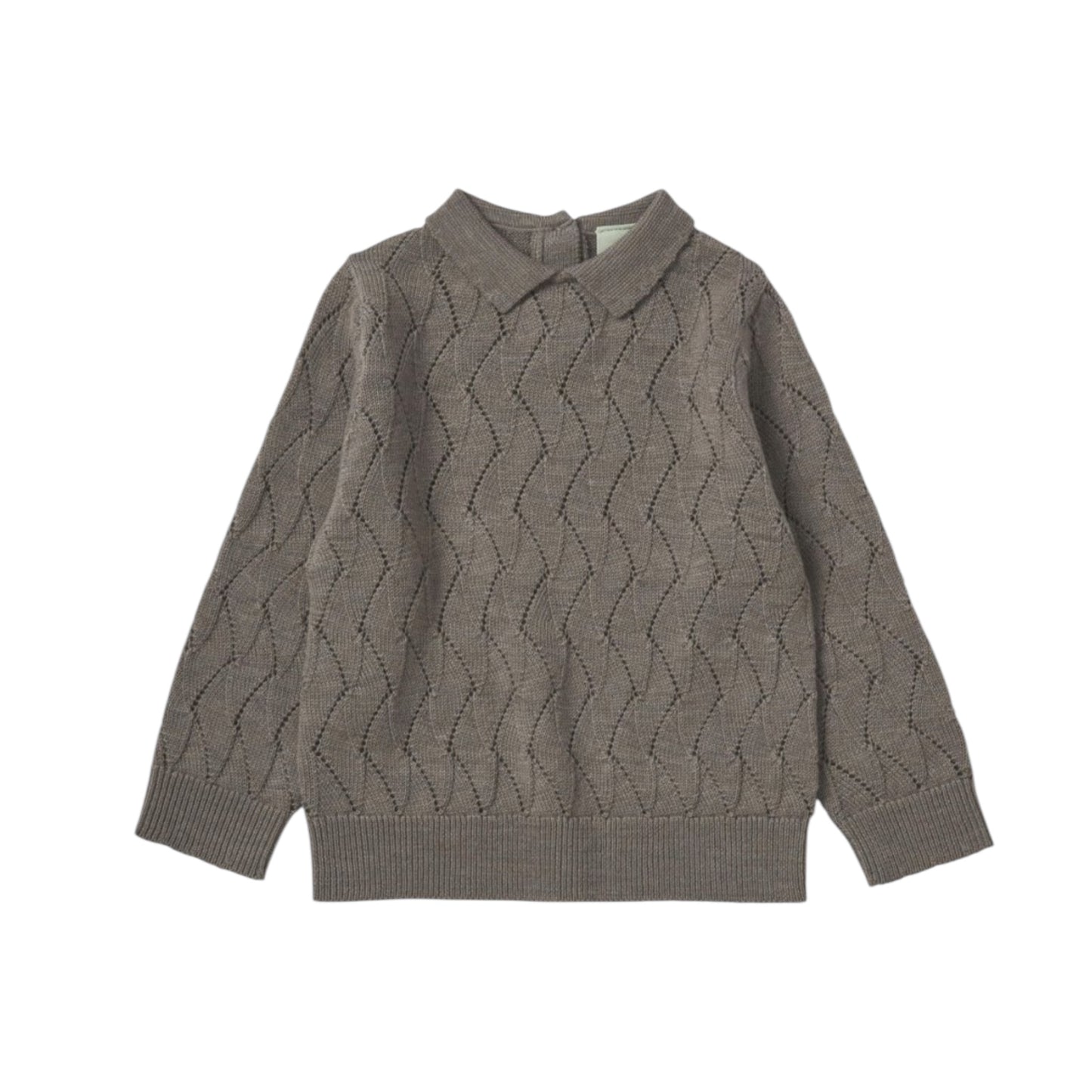 Pointelle Pullover von Fub aus 100% Merinowolle, Gr. 62-92, Farbe: hazel melange