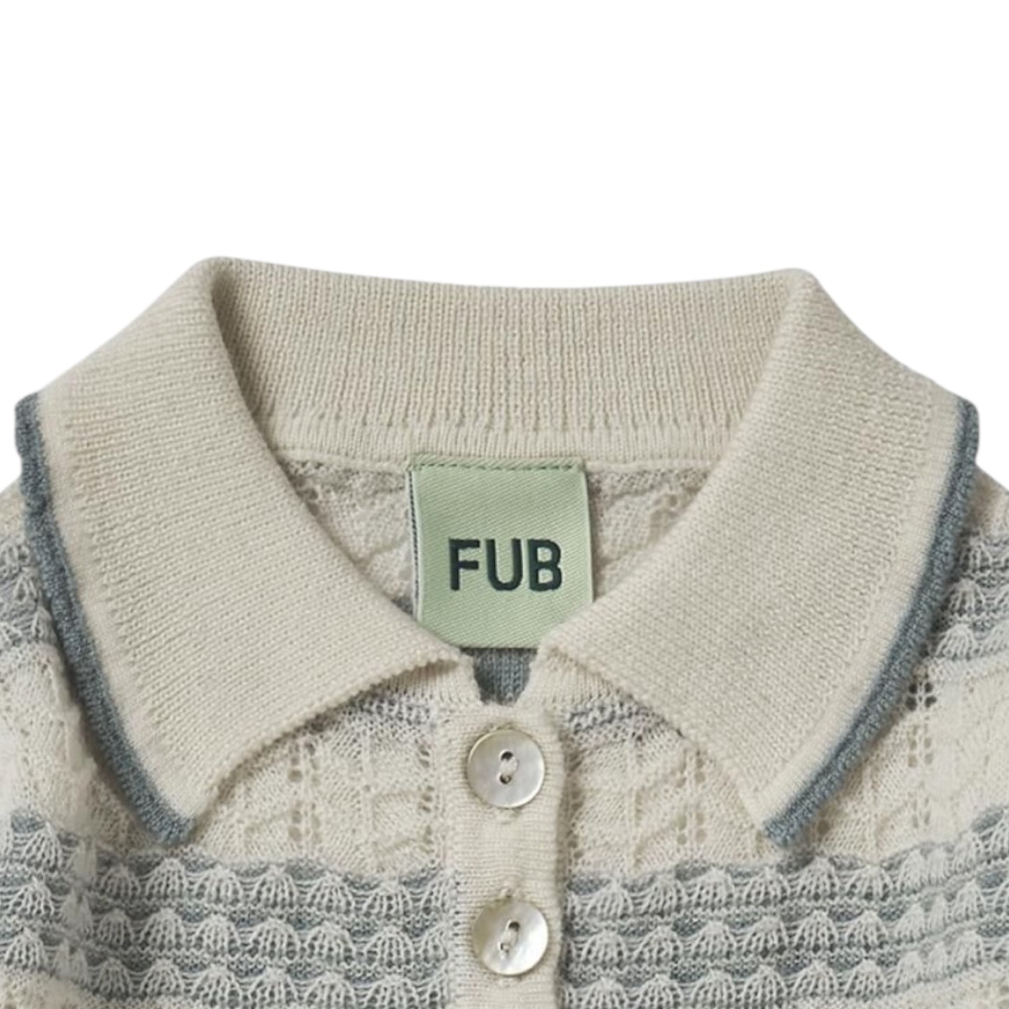 Strick-Kleid von Fub aus 100% Merinowolle, Gr. 62-92, Farbe: ecru/ misty green