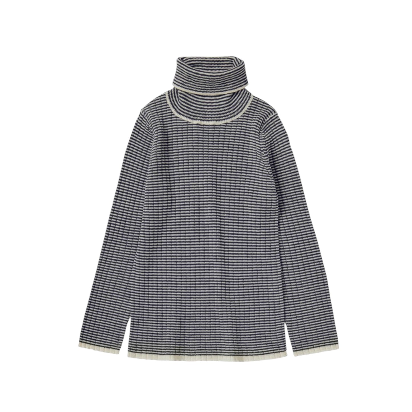 Rollkragenpullover aus Merinowolle von Fub, Gr. 100-150, Farbe: ecru/ dark navy