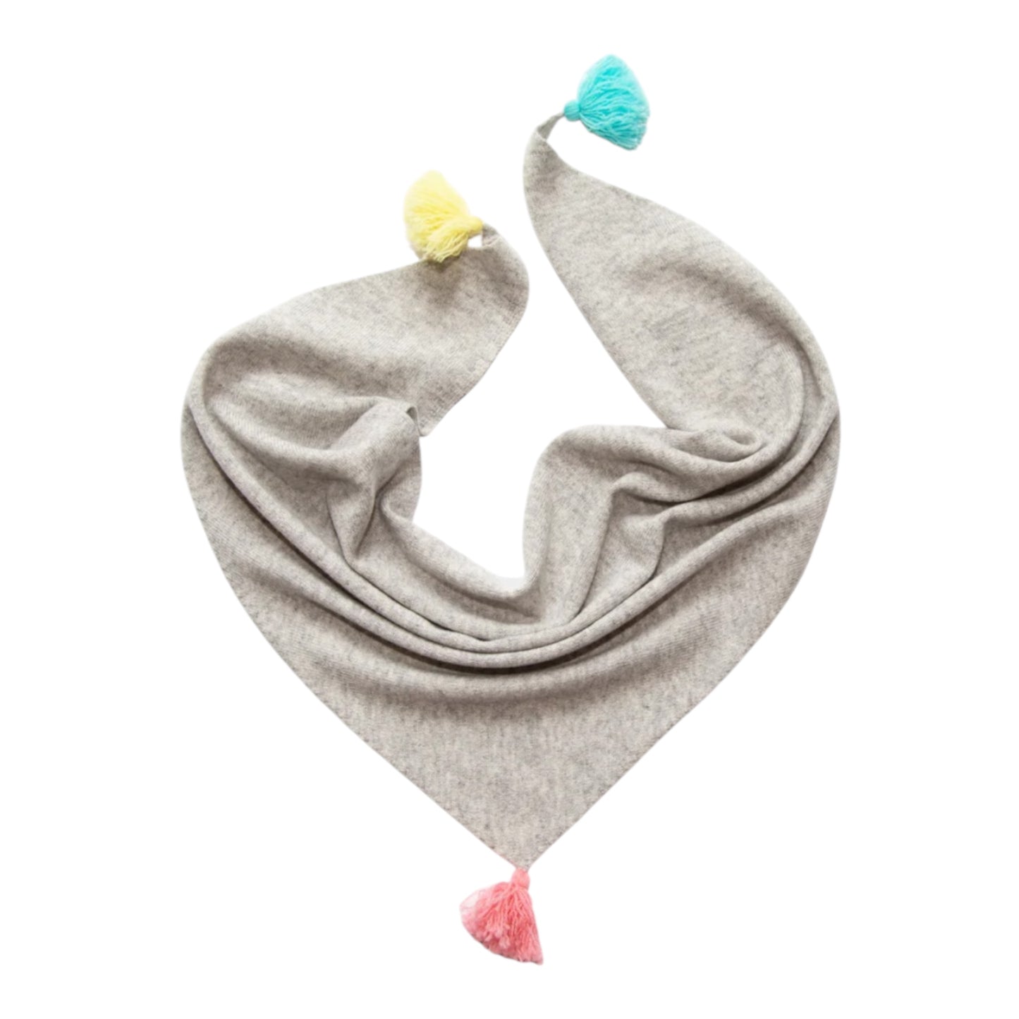 Dreieckstuch von Papa Lobster, Gr. 1+2 aus 100% Kaschmir, Farbe: light grey melange