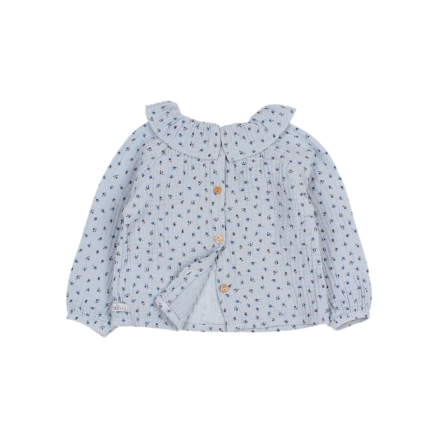 Musselinbluse von Búho, Gr. 3-24 Monate, Farbe: soft blue