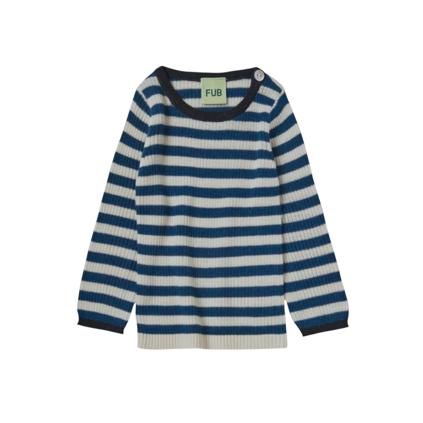 Ripp Shirt aus Merinowolle von Fub, 56-92, Farbe: ecru/ royal blue