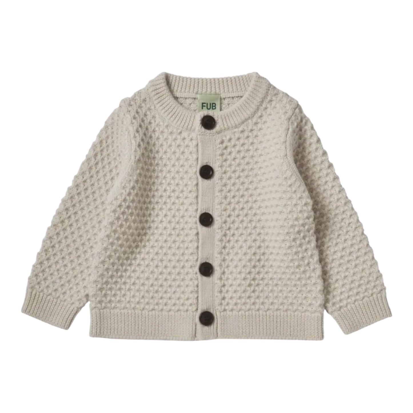 Strickjacke von Fub aus 100% Merinowolle, Gr. 68-92, Farbe: ecru