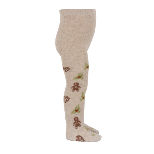 Weihnachtsstrumpfhose von MpKids, Gr. 60-90, Farbe: beige melange