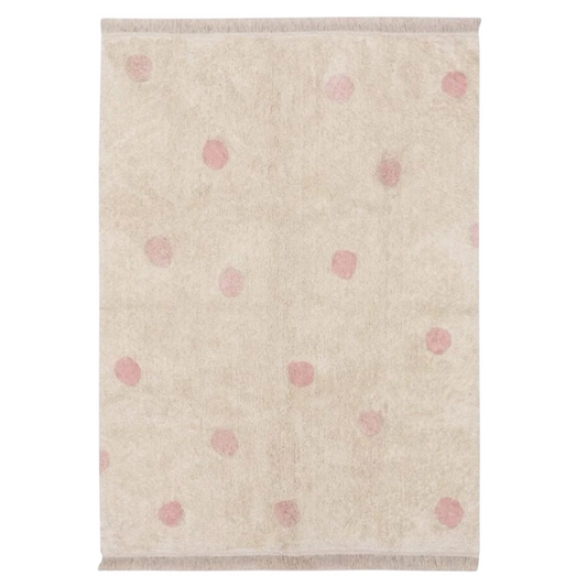 Waschbarer Happy Dots Teppich von Lorena Canals, Natur/ Vintage Nude