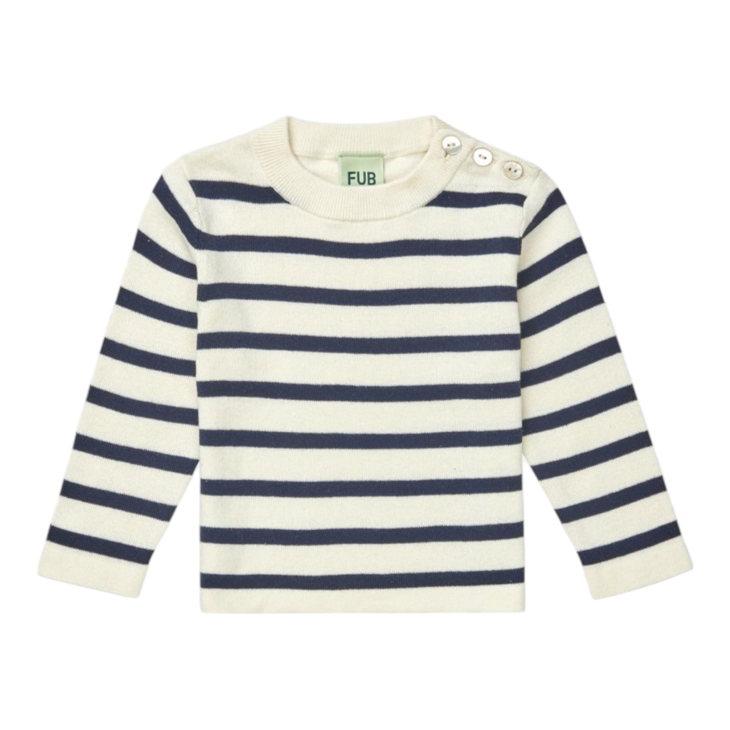 Strick-Shirt von Fub aus 100% Bio-Baumwolle, Gr. 62-92, Farbe: ecru/dark navy