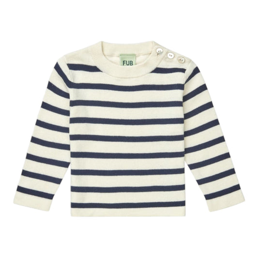 Strick-Shirt von Fub aus 100% Bio-Baumwolle, Gr. 62-92, Farbe: ecru/dark navy