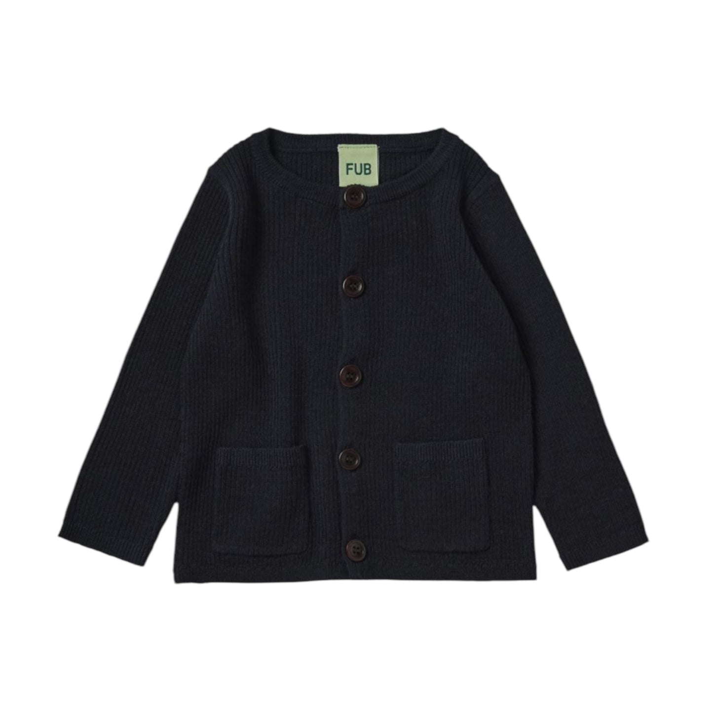 Ripp-Strickjacke von Fub aus 100% Merinowolle, Gr. 62-92, Farbe: dark navy