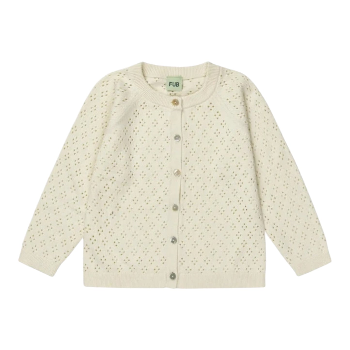 Strickjacke von Fub aus 100% Bio-Baumwolle, Gr. 62-90, Farbe: ecru