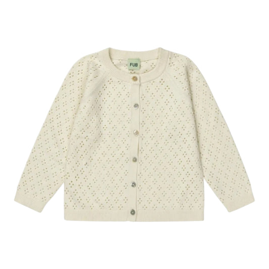 Strickjacke von Fub aus 100% Bio-Baumwolle, Gr. 62-90, Farbe: ecru