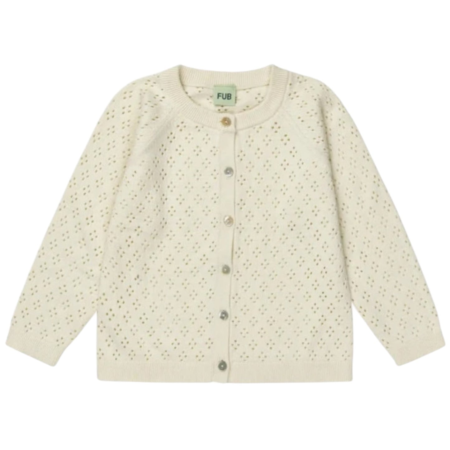 Strickjacke von Fub aus 100% Bio-Baumwolle, Gr. 62-90, Farbe: ecru