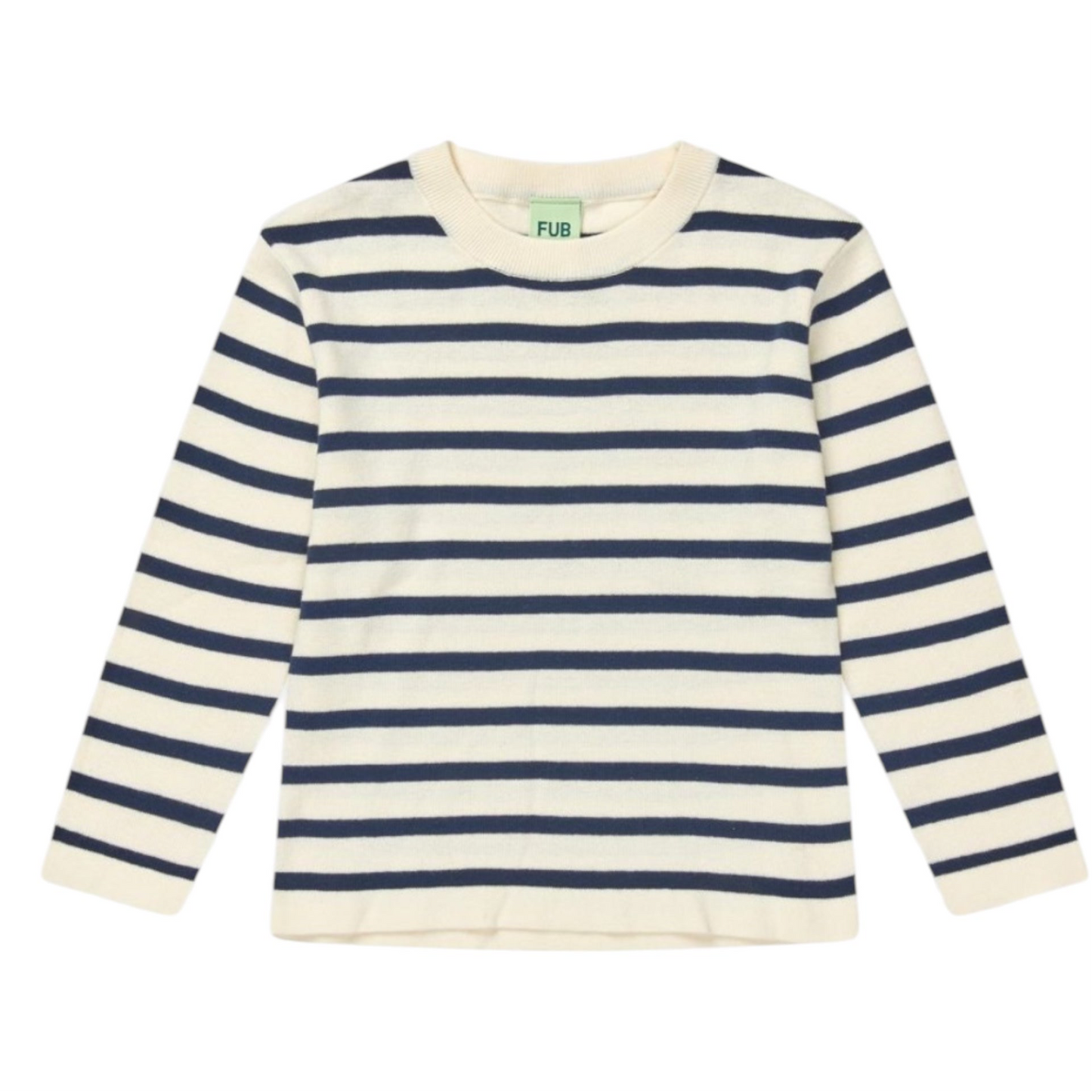 Strick-Shirt gestreift von Fub aus 100% Bio-Baumwolle, Gr. 100–130, Farbe: ecru/dark navy