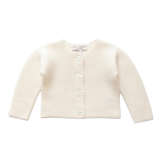 Strickjacke von Papa Lobster, 0-24 Monate aus 100% Kaschmir, Farbe: off white