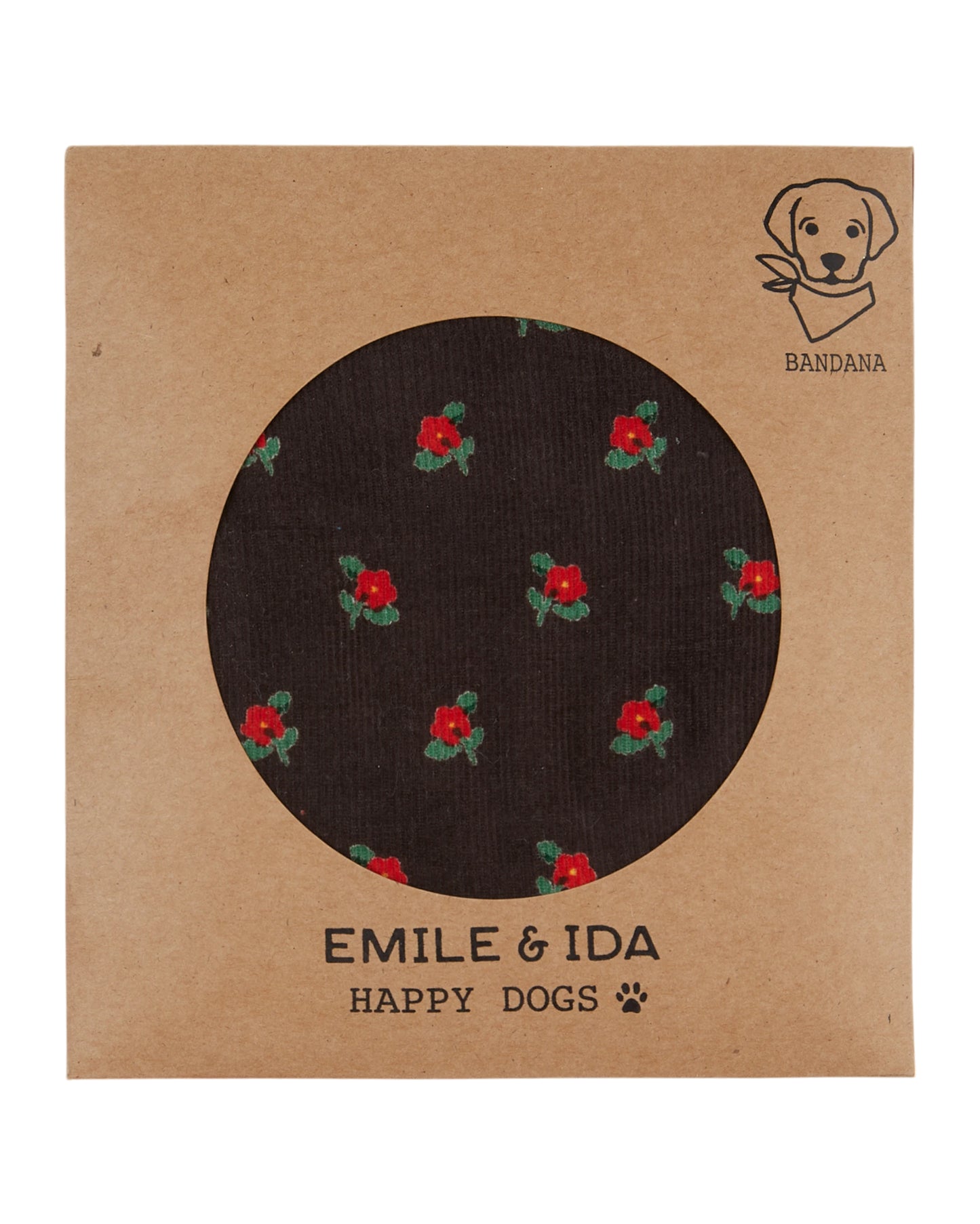 Dog Bandana von Emile et Ida, Poppy noir