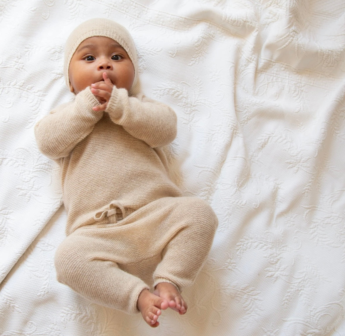 Babyset aus Kaschmir von Papa Lobster, Gr. 68-92 Monate, Farbe: allnatural coffee mélange