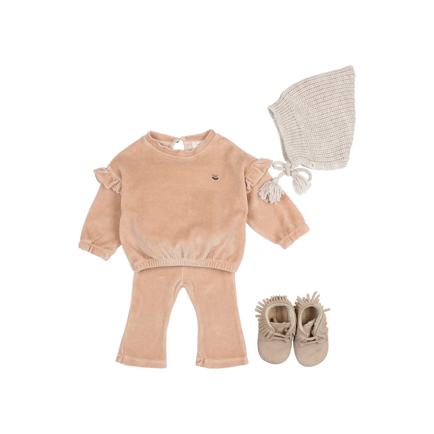 Samt Sweatshirt von Búho, Gr. 3-6 Monate, Farbe: ivory