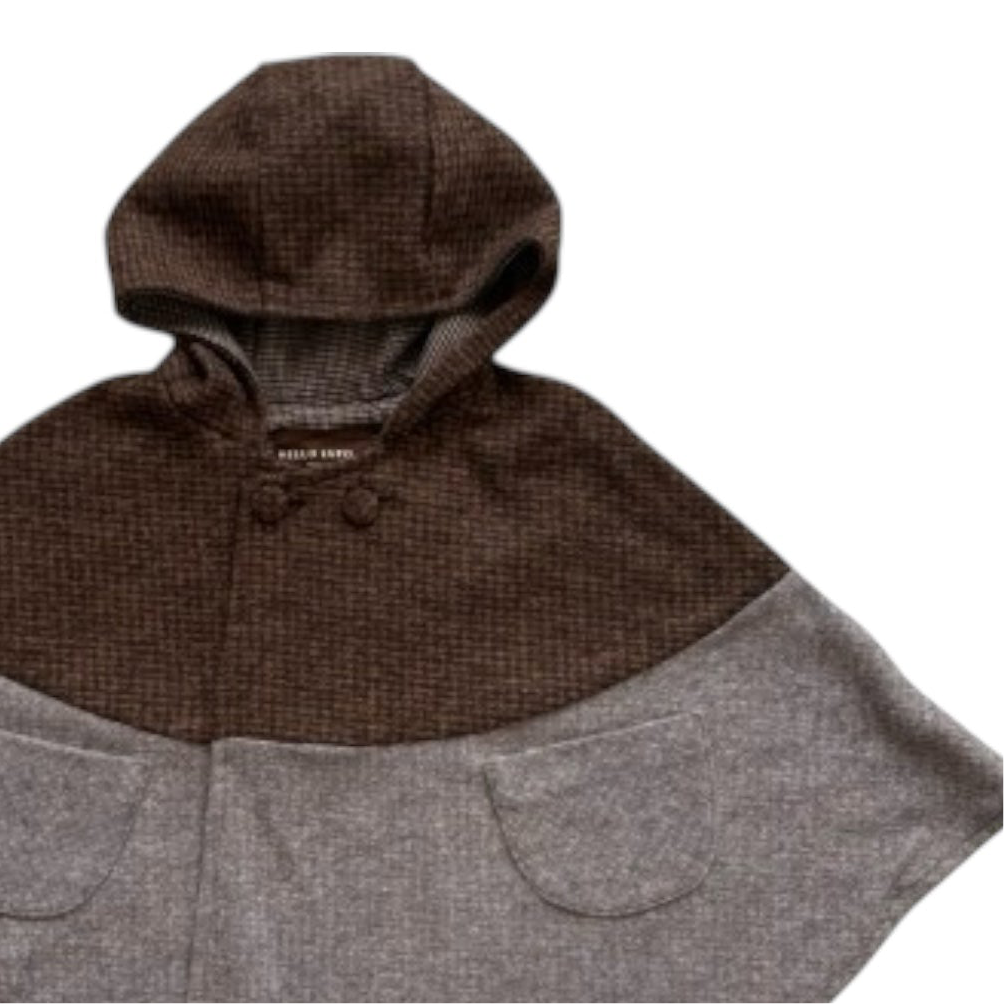 Poncho von Hello Lupo, Gr. 3-5 Jahre, Farbe: winter smoke/ coconut shell
