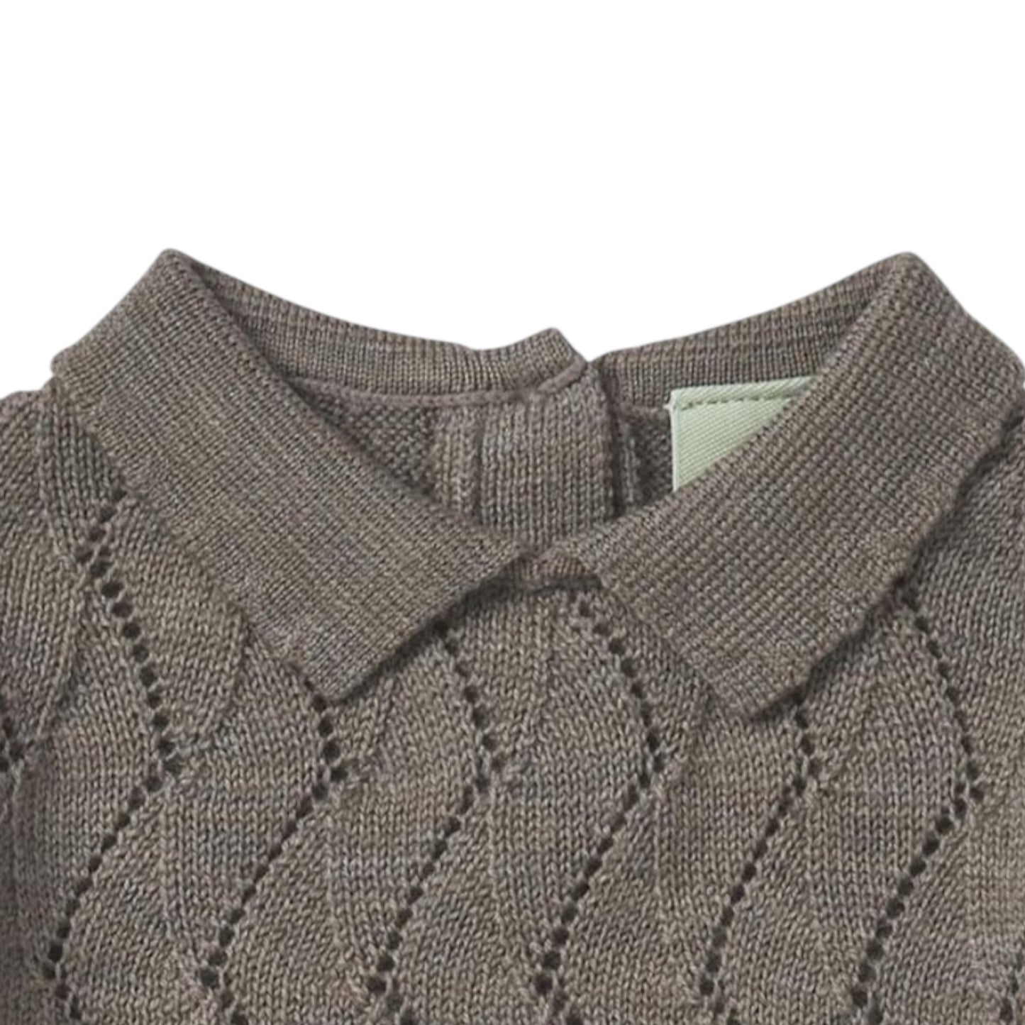 Pointelle Pullover von Fub aus 100% Merinowolle, Gr. 62-92, Farbe: hazel melange