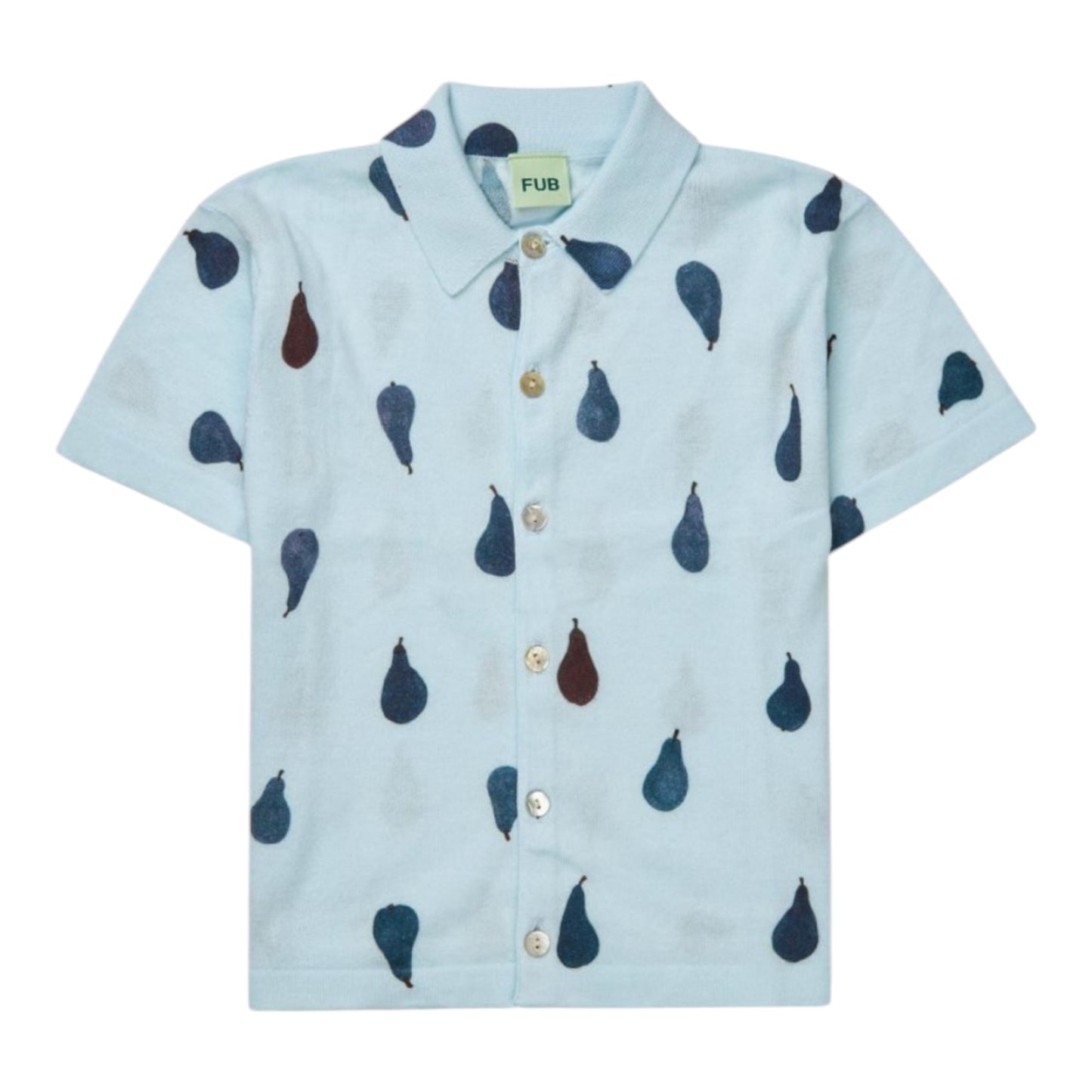 Strick-Hemd mit Birnen von Fub aus 100% Bio-Baumwolle, Gr. 130+140, Farbe: light blue
