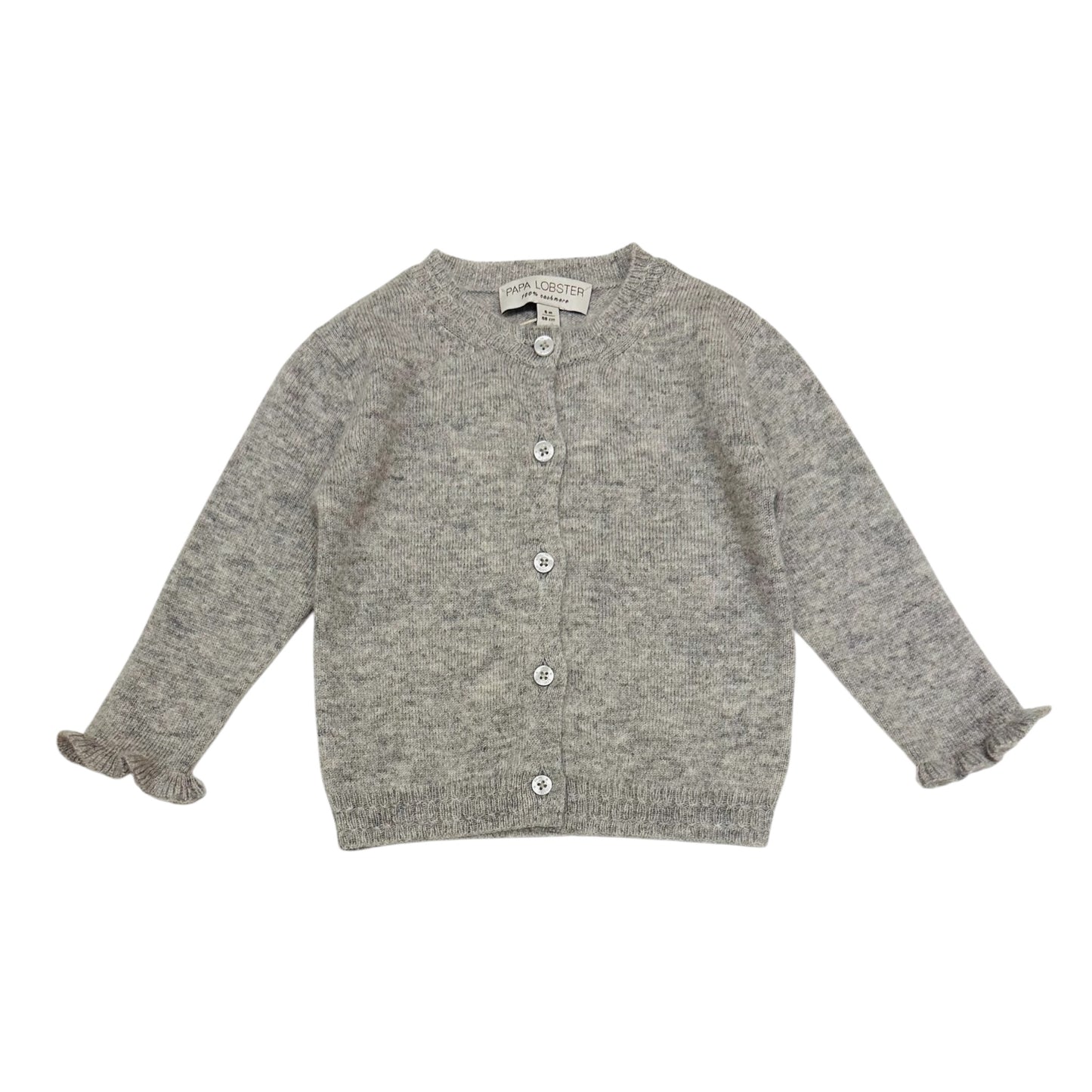 Strickjacke aus Kaschmir von Papa Lobster, Gr. 68-92, Farbe: light grey mélange