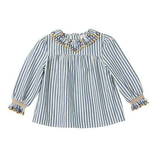Gestreifte Bluse von Bonheur du jour, Gr. 6-24 Monate, Farbe: raye bleu/ blanc