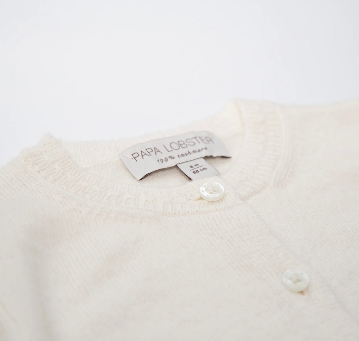 Strickjacke aus Kaschmir von Papa Lobster, Gr. 68-92, Farbe: white