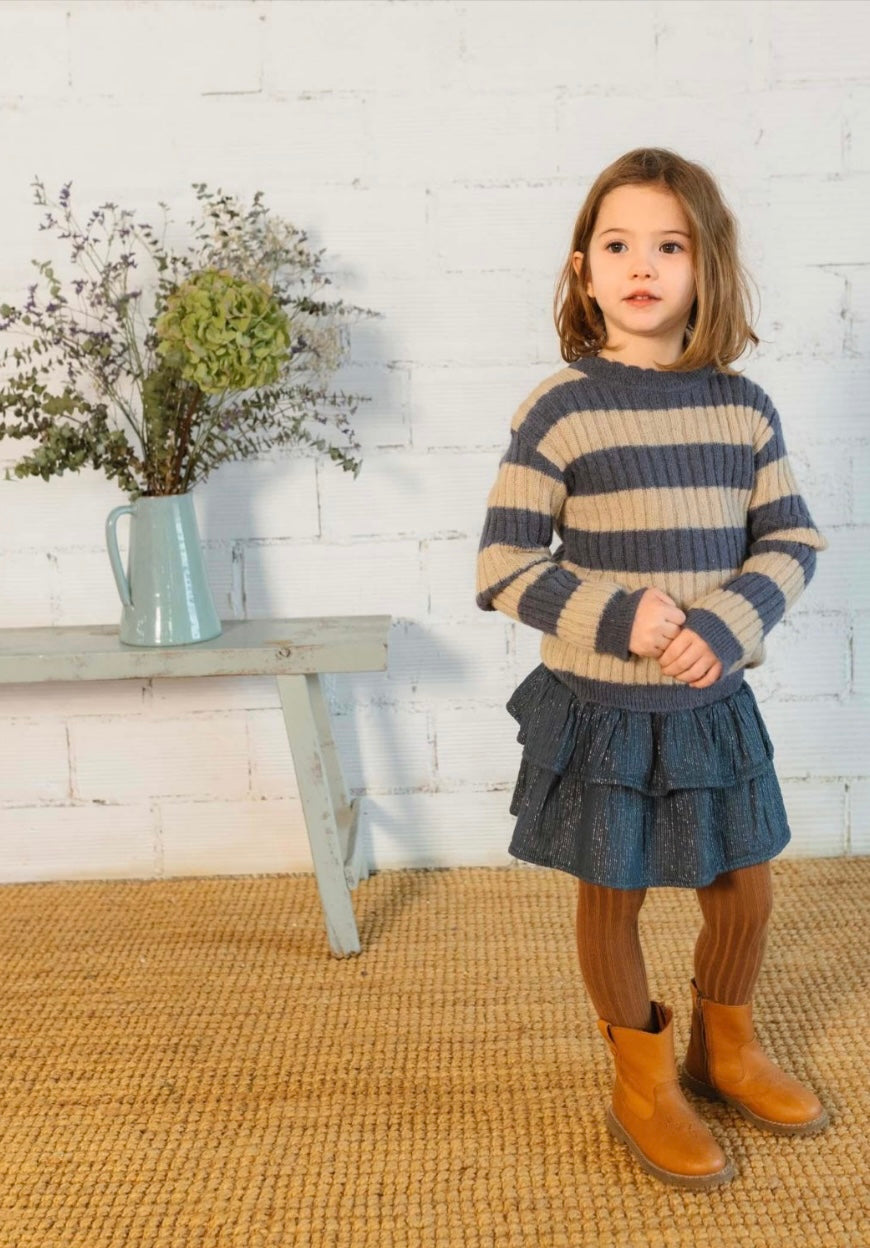 Striped sweater by Búho, size 3-6 years, color: antique blue