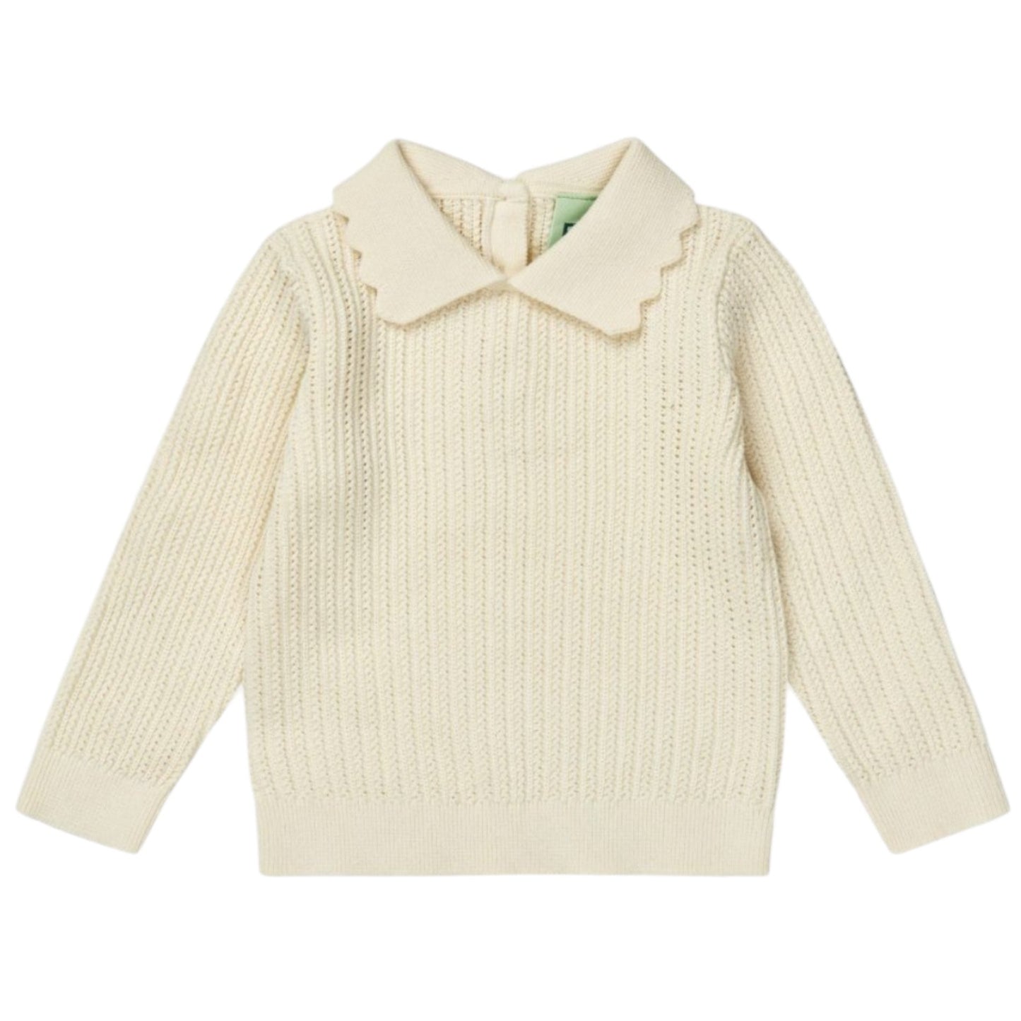 Pointelle ribbed blouse by Fub made from 100% organic cotton, sizes 62-92, color: ecru