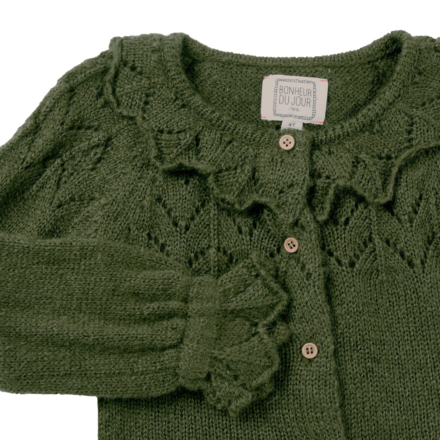 Strickjacke von Bonheur du jour Paris, Gr. 62-92, Farbe: olive