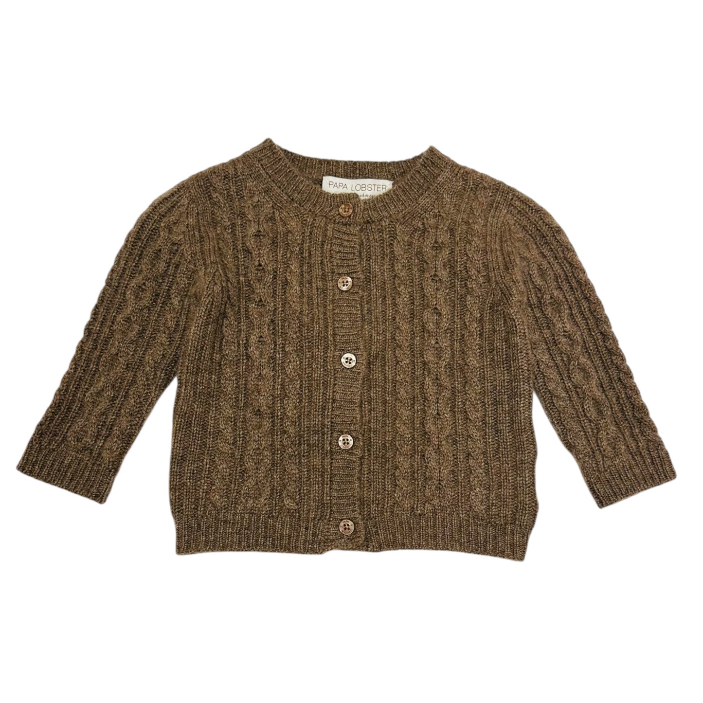 Strickjacke „Fritzi“ von Papa Lobster 0-12 Monate aus 100% Kaschmir, Farbe: chocolate