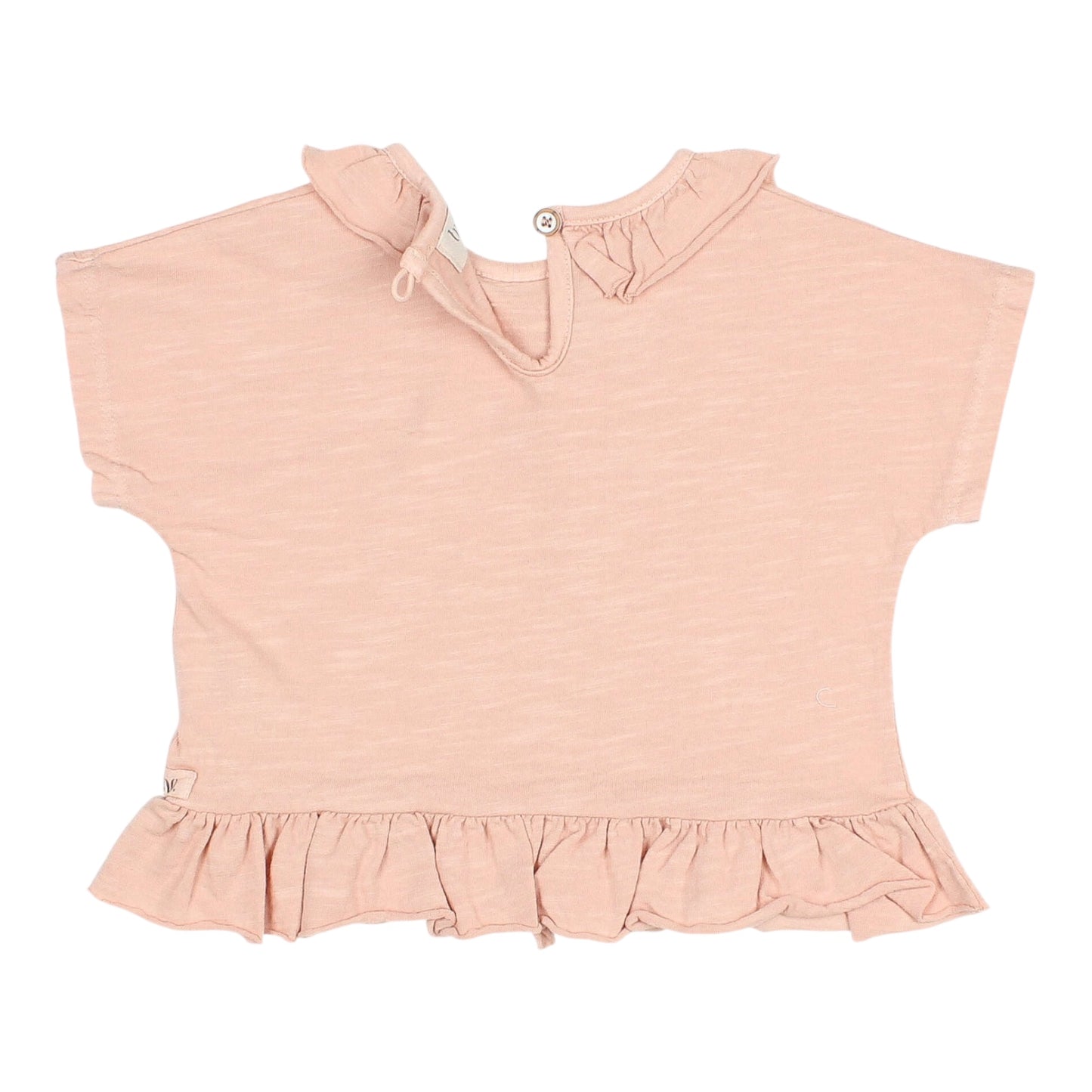 T-shirt with ruffles by Búho, size 6-24 months, color: rosé