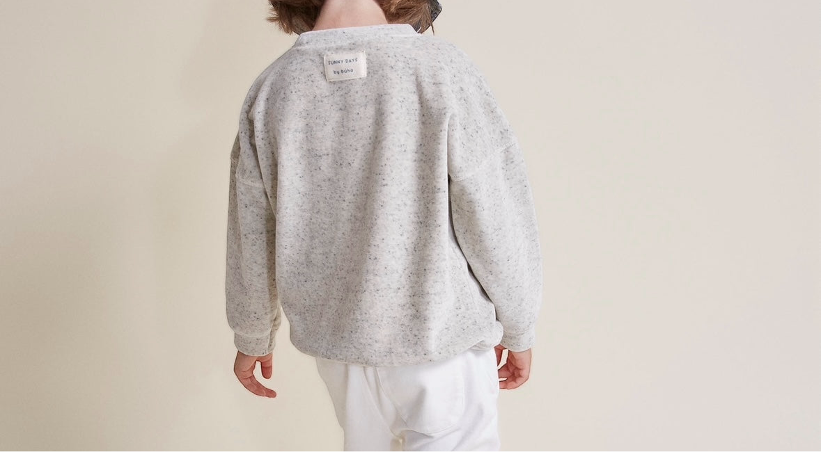 Frottee-Sweatshirt von Búho, Gr. 3-6 Jahre, Farbe: grau meliert