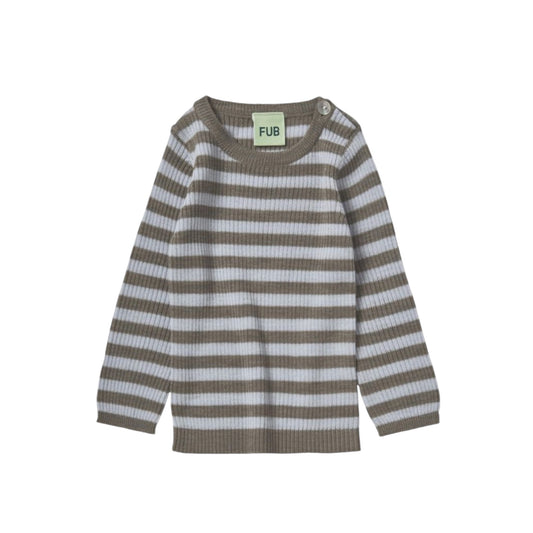 Ripp Shirt aus Merinowolle von Fub, 56-90, Farbe: hazel melange/ ice