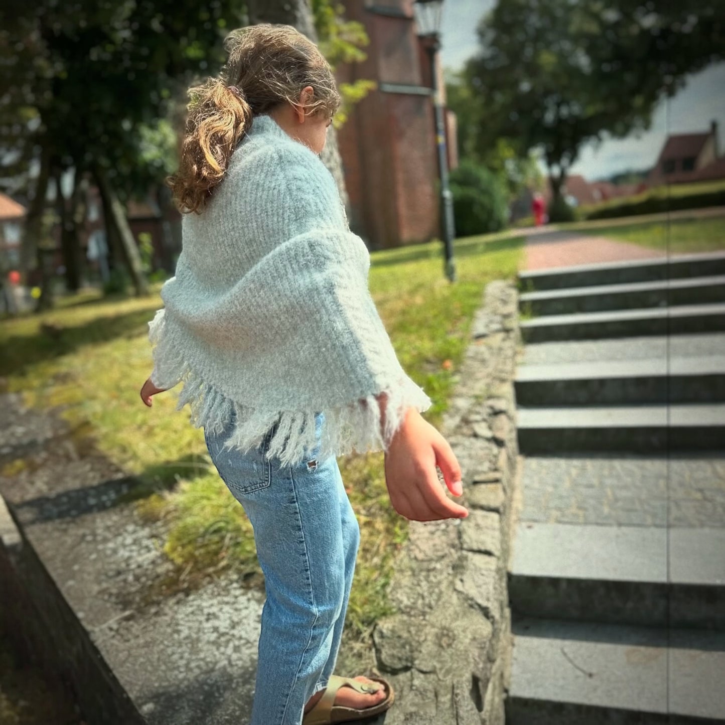 Poncho von Longlivethequeens, Gr. 6-10 Jahre, Farbe: lightgrey