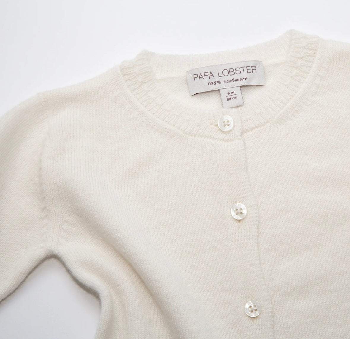Strickjacke aus Kaschmir von Papa Lobster, Gr. 68-92, Farbe: white