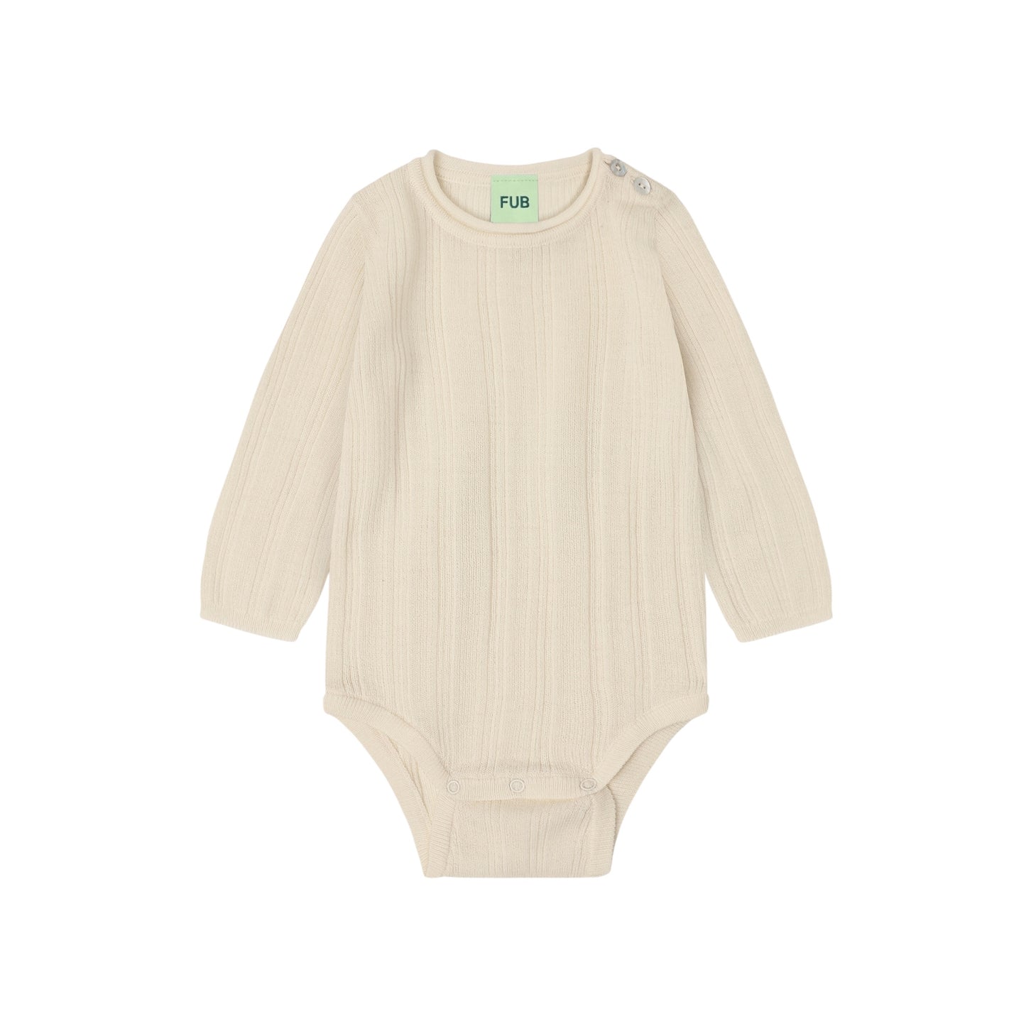 Baby Ripp-Body aus Merinowolle von Fub, Gr. 56-92, Farbe: ecru