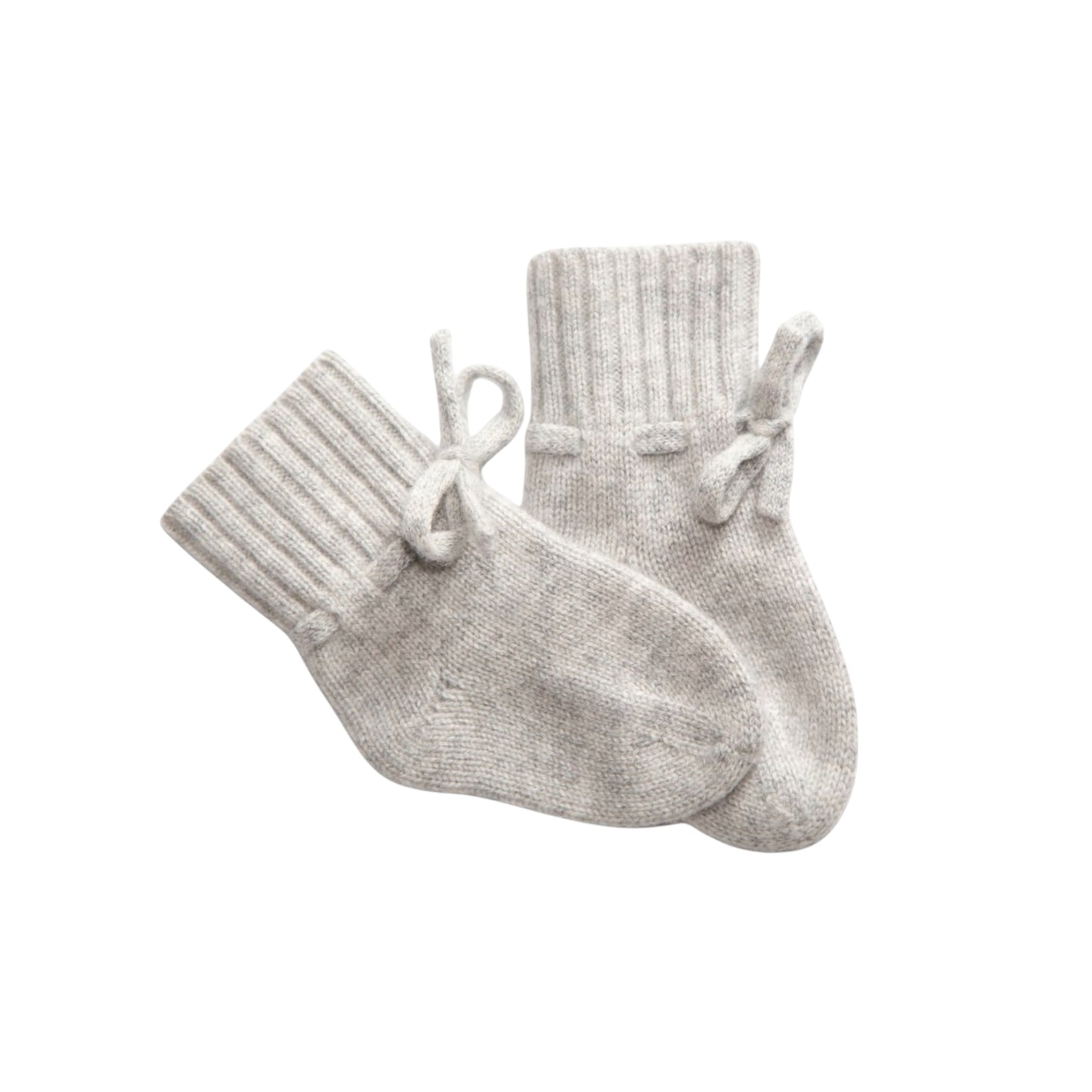 Baby-Söckchen Mimi von Papa Lobster, 0-6 Monate aus 100% Kaschmir, Farbe: light grey melange
