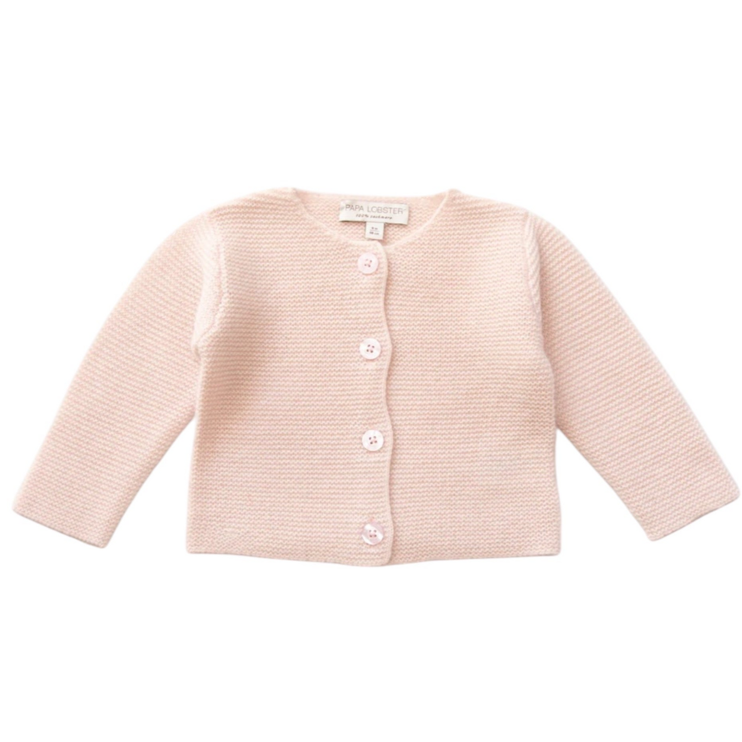 Strickjacke von Papa Lobster, 0-24 Monate aus 100% Kaschmir, Farbe: light rosa