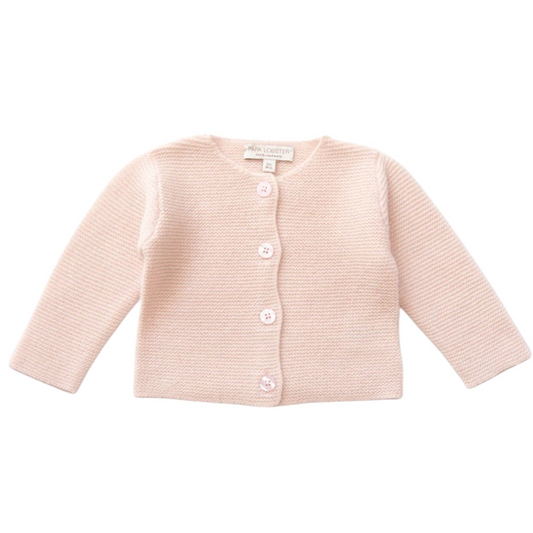 Strickjacke von Papa Lobster, 0-24 Monate aus 100% Kaschmir, Farbe: light rosa