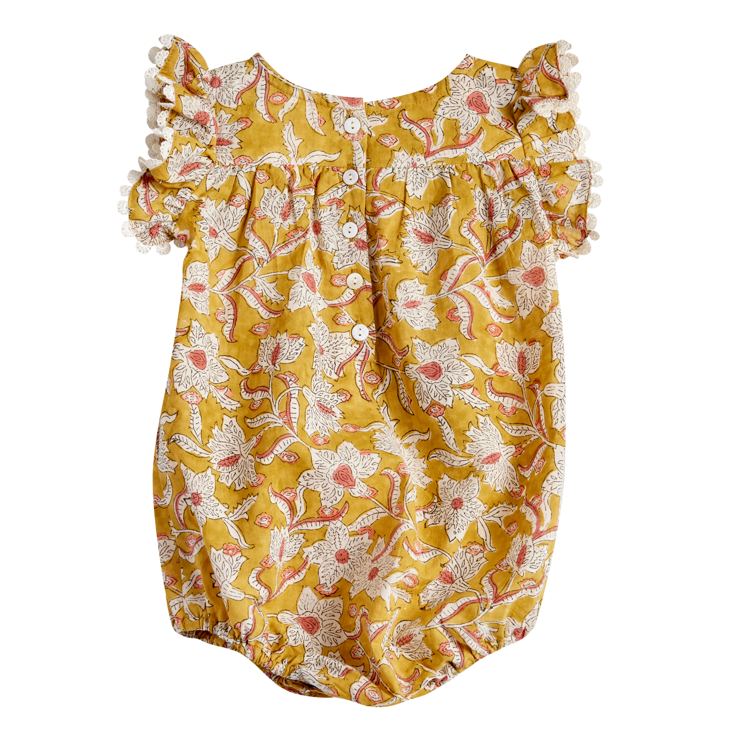 Gesmokter Romper von Bonheur du jour Paris, Gr. 3-24 Monate, Farbe: curcuma