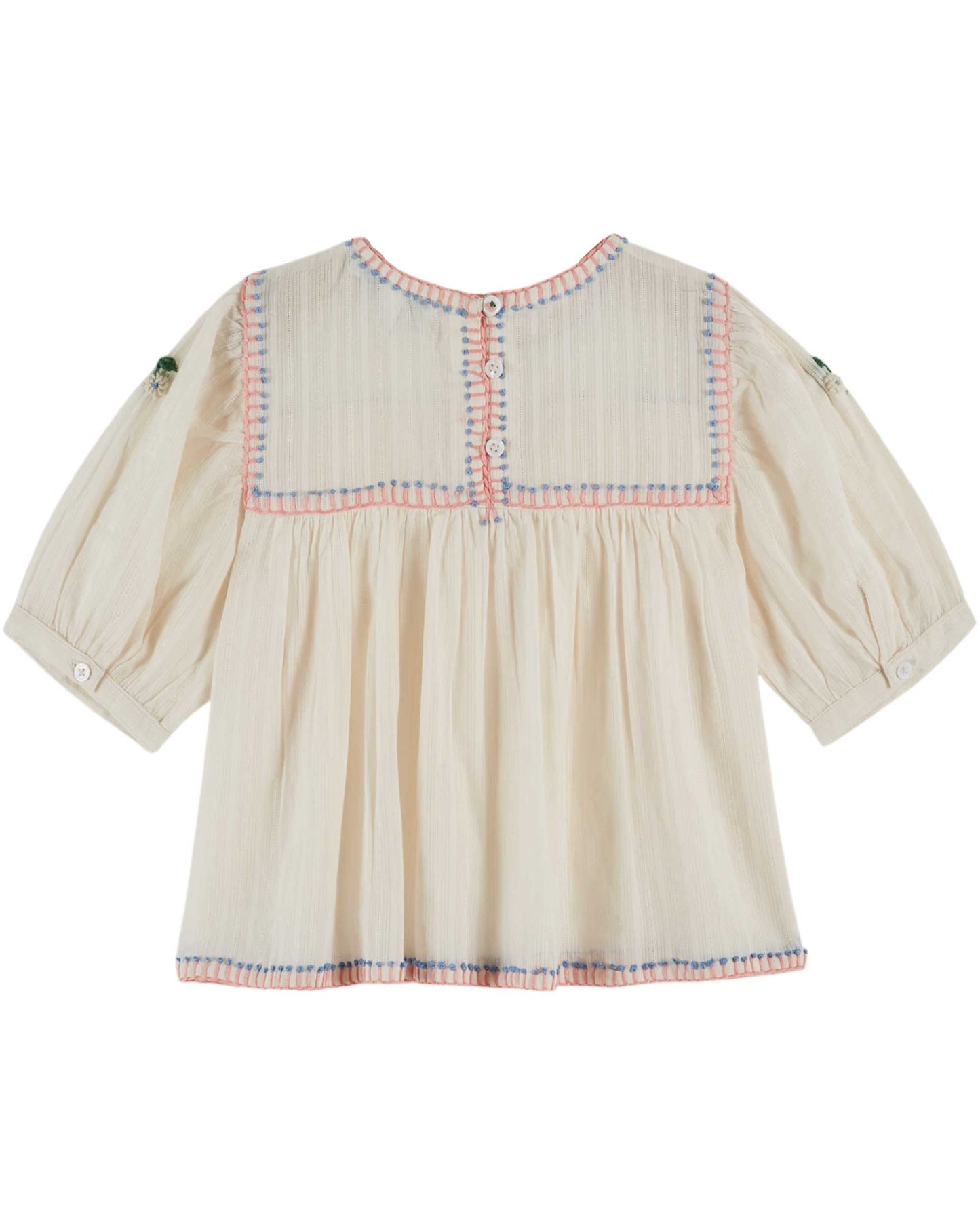 Bluse mit Stickerei von Emile et Ida, Gr. 9-24 Monate, Farbe: creme