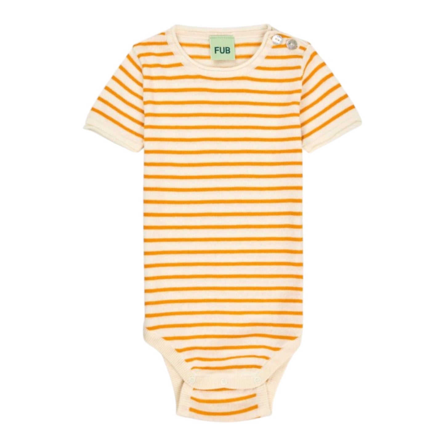 Body gestreift von Fub aus 100% Bio-Baumwolle, Gr. 62-92, Farbe: sunflower/ ecru