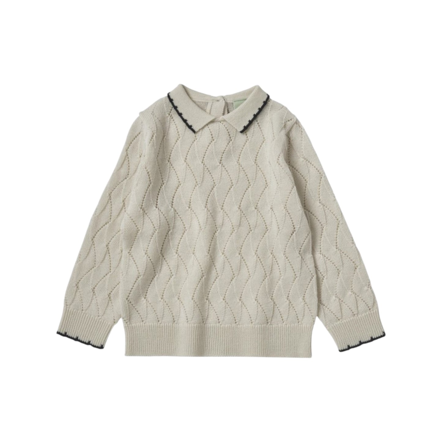 Pointelle Pullover von Fub aus 100% Merinowolle, Gr. 62-92, Farbe: ecru