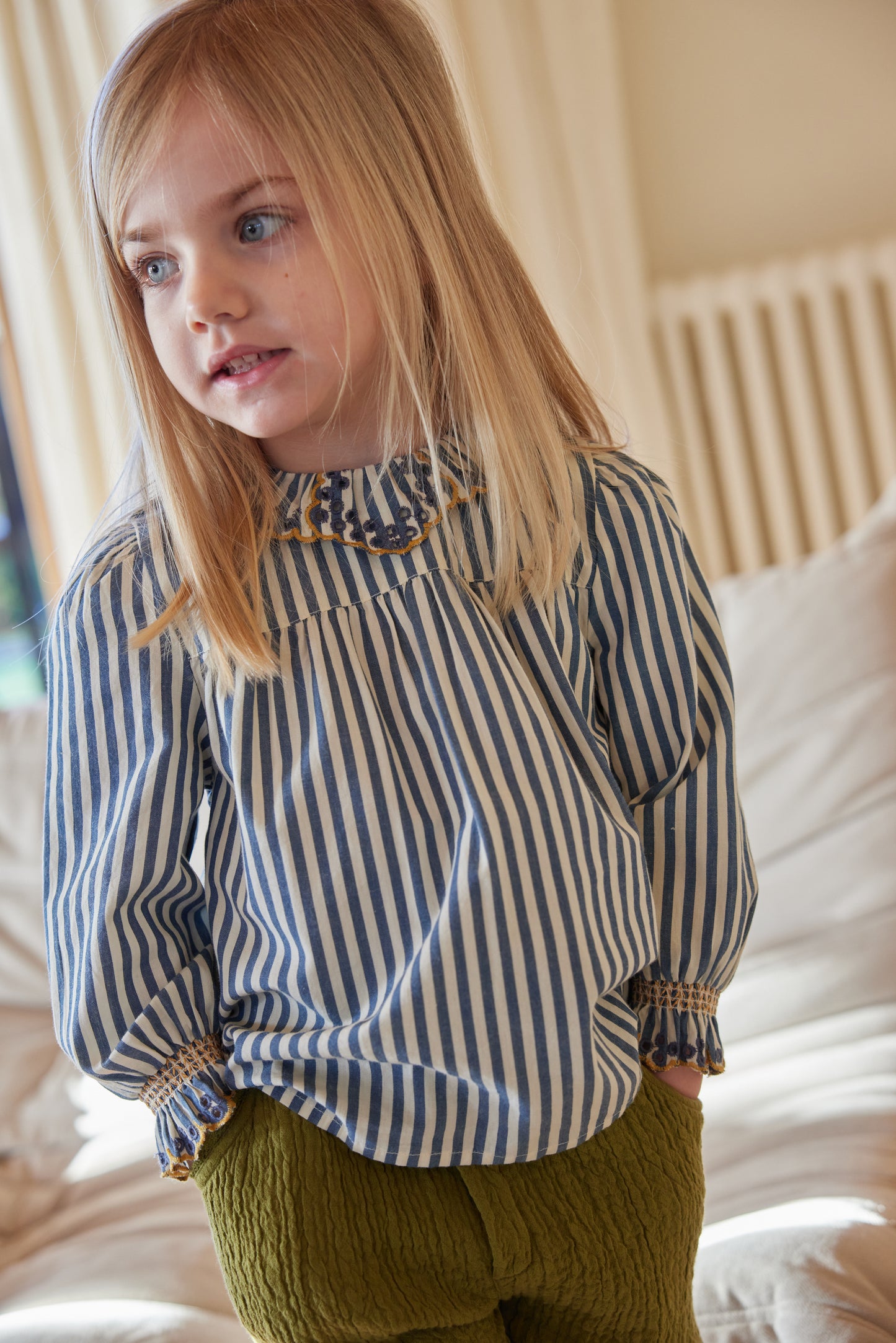Gestreifte Bluse von Bonheur du jour, Gr. 6-24 Monate, Farbe: raye bleu/ blanc
