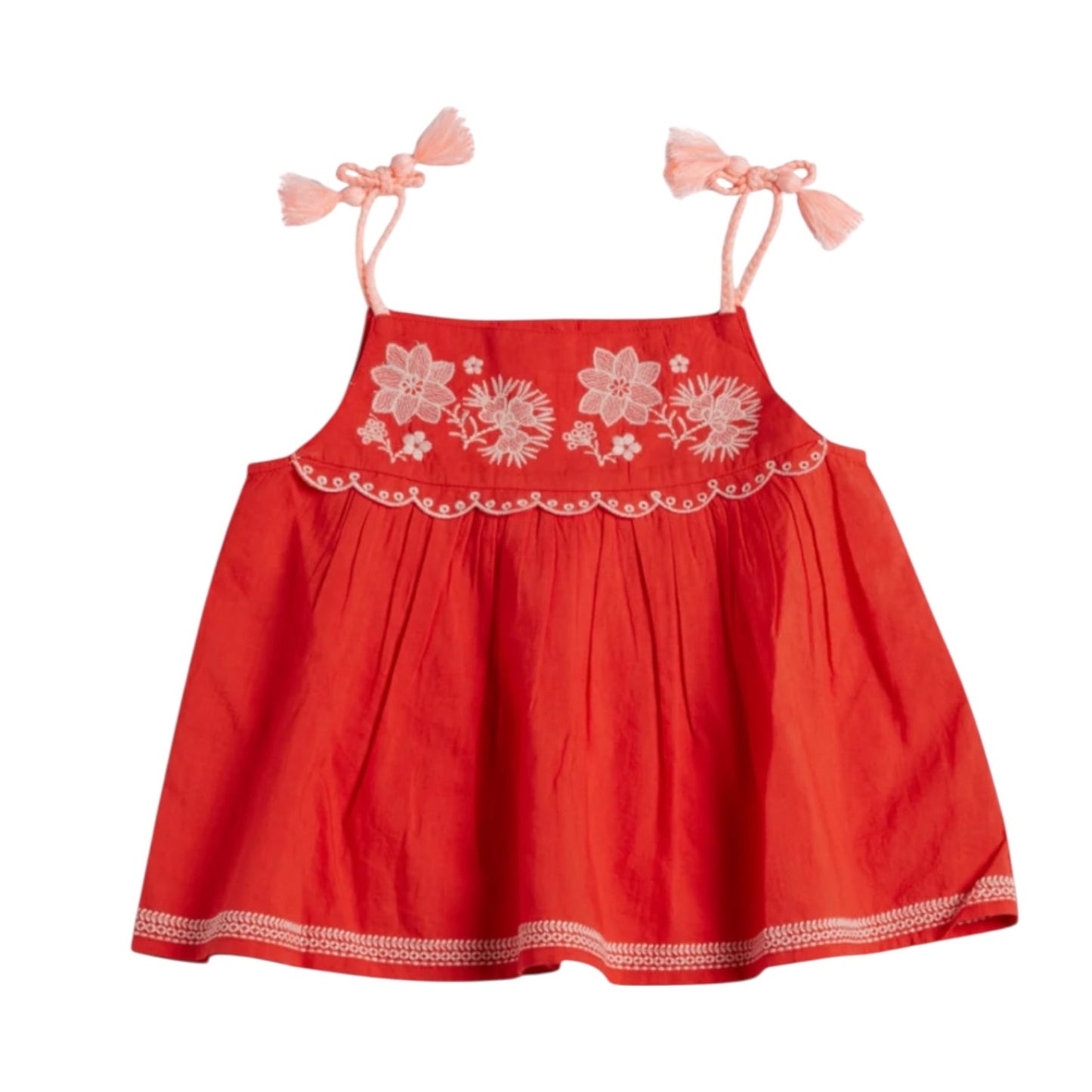 Top with embroidery from Bonheur du jour Paris, size. 2-6 years, color: tangerine