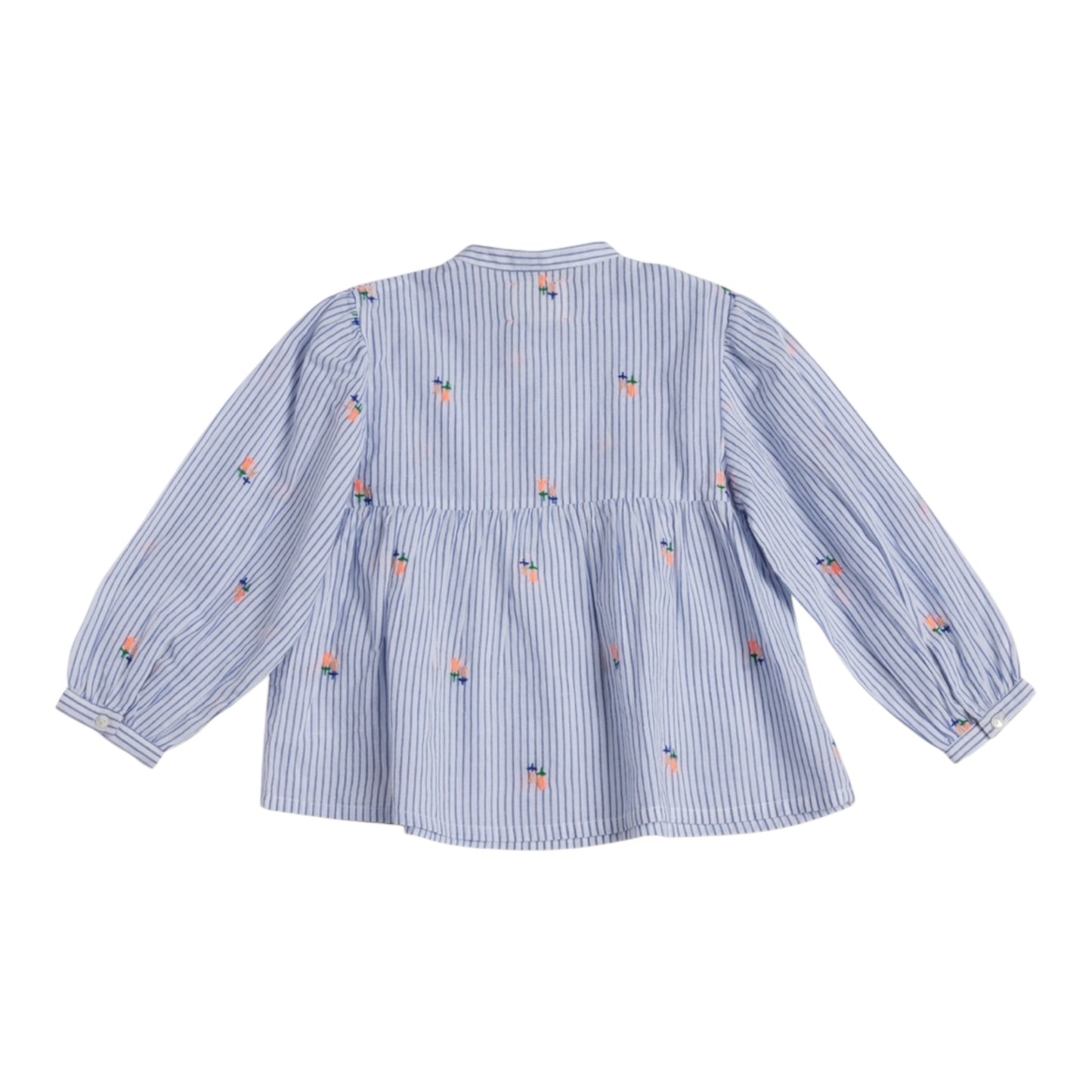Bluse gestreift mit Blumenstickerei von Bonheur du jour Paris, Gr. 2-6 Jahre, Farbe: ecru/ blue