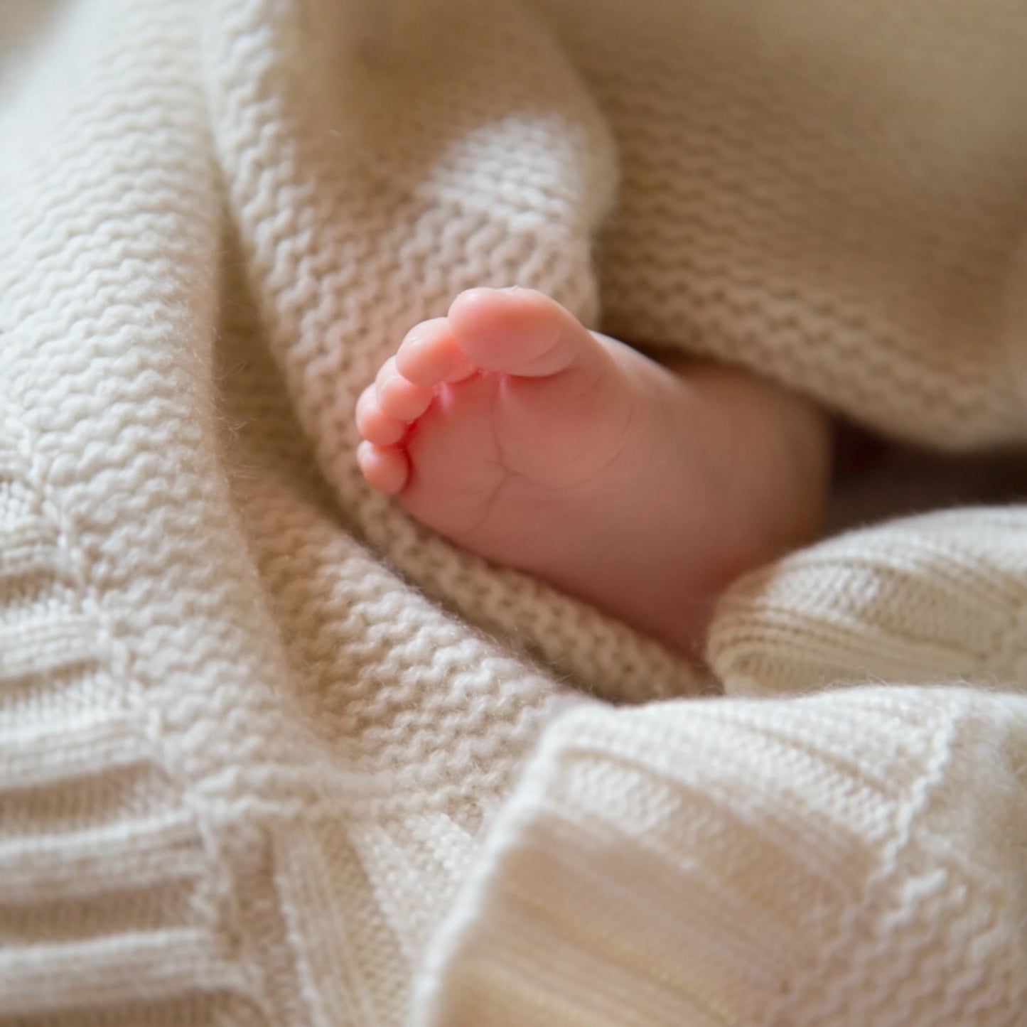 Babydecke von Papa Lobster mit Zopfmuster aus 100% Kaschmir, Farbe: off white