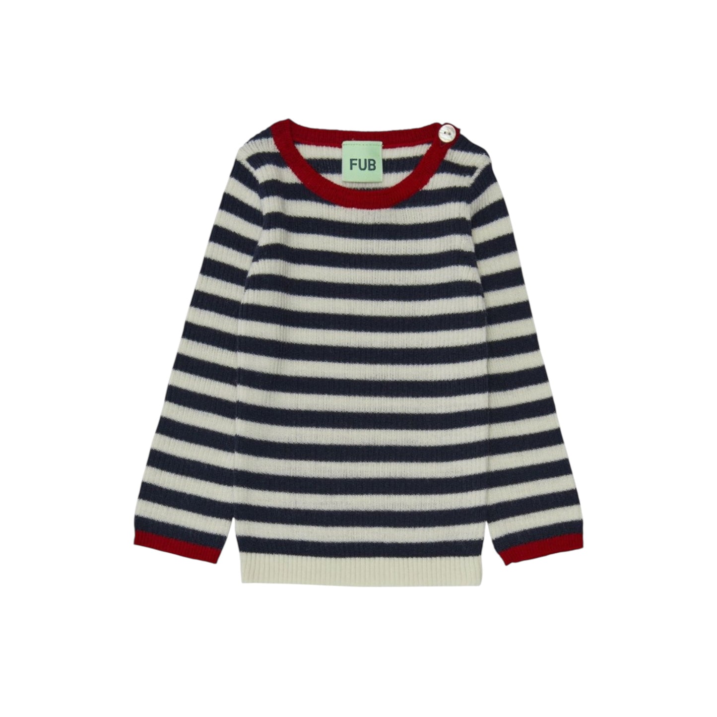 Ripp Shirt aus Merinowolle von Fub, 56-92, Farbe: ecru/ red/ dark navy