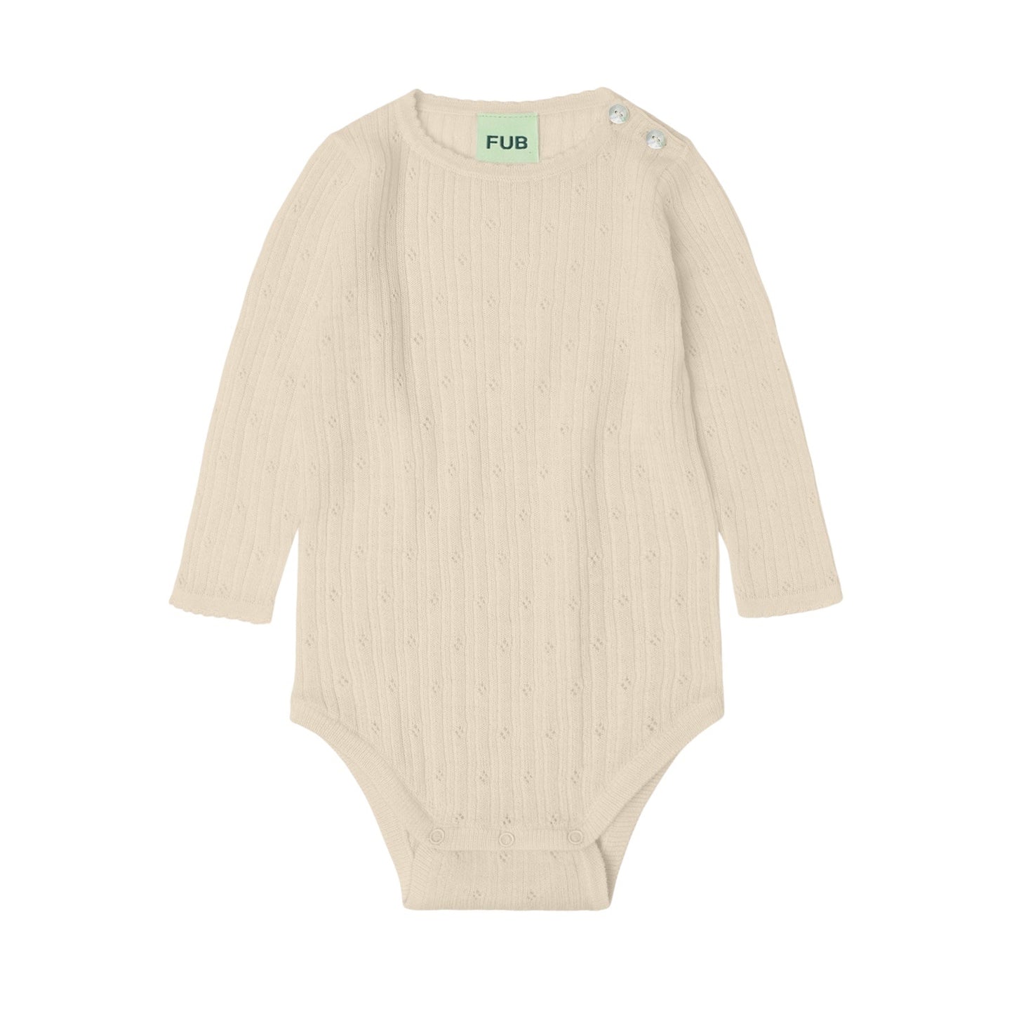 Baby Pointelle Body aus Merinowolle von Fub, Gr. 56-86, Farbe: ecru