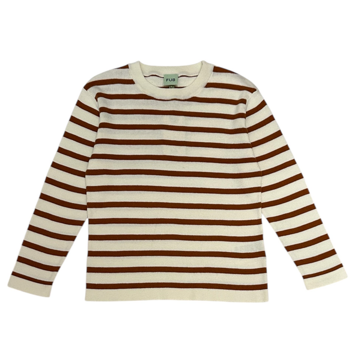 Strick-Shirt gestreift von Fub aus 100% Bio-Baumwolle, Gr. 100–150, Farbe: ecru/ rust